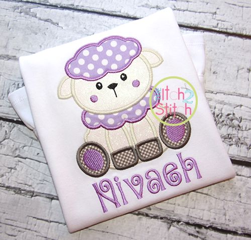 Sitting Lamb Applique | Machine Embroidery Designs by JuJu