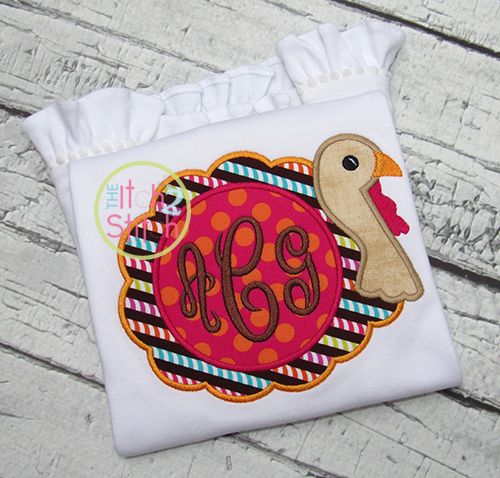 Turkey for Monogram Applique | Machine Embroidery Designs by JuJu