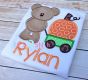 Bear Wagon Pumpkin Applique | Machine Embroidery Designs by JuJu