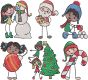 Christmas Stix People Digital Embroidery Designs by JuJu
