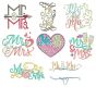 Mr and Mrs Word Art Machine Embroidery Designs by JuJu
