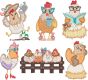 Whimsical Chickens | Machine Embroidery Designs by JuJu