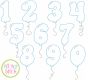 Balloon Numbers Bean Applique | Machine Embroidery Designs by JuJu