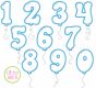 Balloon Numbers Applique | Machine Embroidery Designs by JuJu