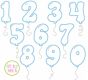 Balloon Numbers Zig Zag Applique | Machine Embroidery Designs by JuJu