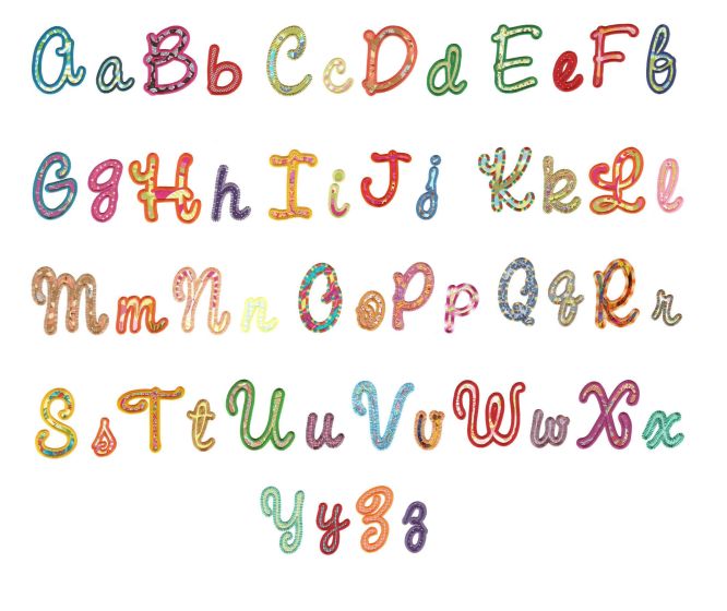 Sweet Script Alphabet Applique Machine Embroidery Designs by JuJu 