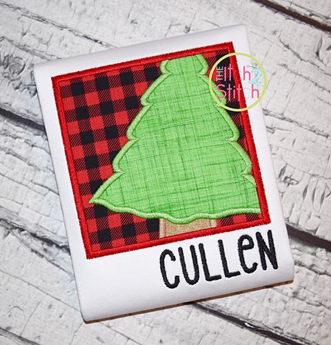 Christmas Tree Box Applique | Machine Embroidery Designs by JuJu