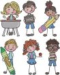 Back To School Stix People | Machine Embroidery Designs by JuJu