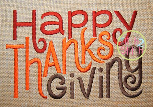 Happy thanksgiving embroidery