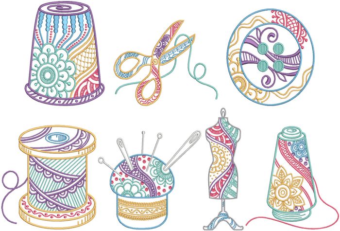 Mehndi Sewing Machine Embroidery Designs by JuJu