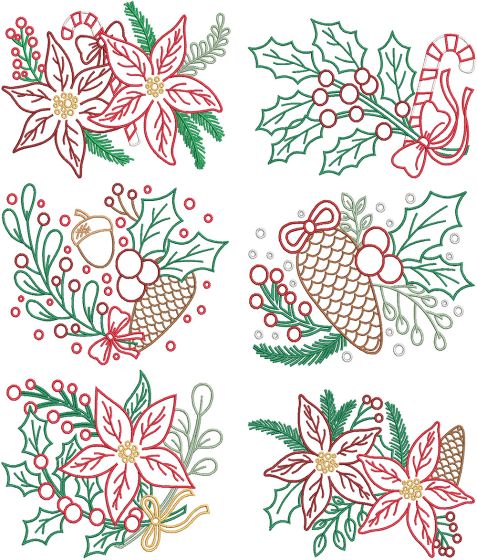 Winter Florals | Machine Embroidery Designs by JuJu