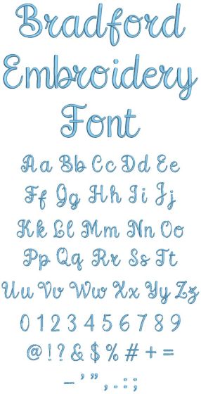 Bradford Embroidery Font | Machine Embroidery Designs by JuJu