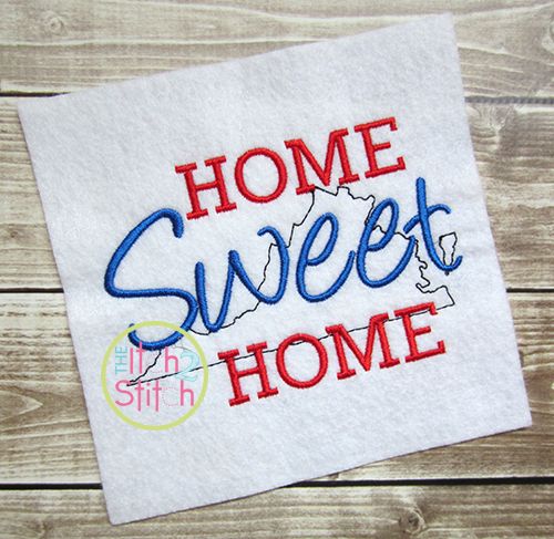 Home Sweet Home Virginia Embroidery | Machine Embroidery Designs by JuJu