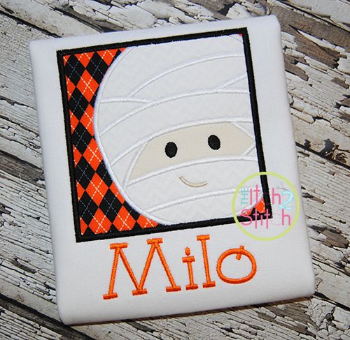Mummy Box Applique | Machine Embroidery Designs by JuJu