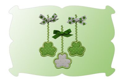 Rick Rack Shamrock Trio Applique | Machine Embroidery Designs by JuJu