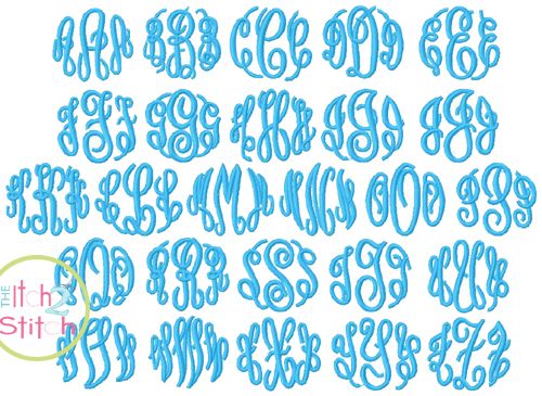 Itch 2 Stitch Fancy Circle Large Monogram Digital Embroidery Machine Designs by JuJu