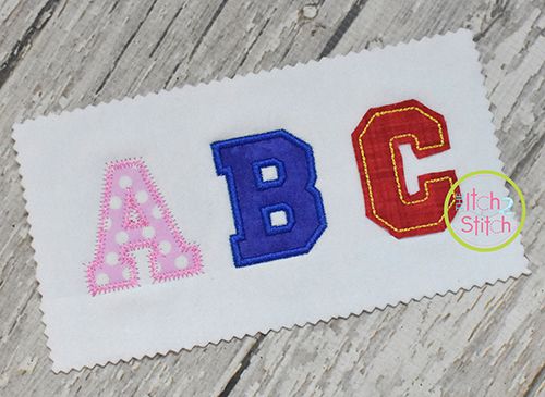 I2S Varsity Applique Alphabet | Machine Embroidery Designs by JuJu