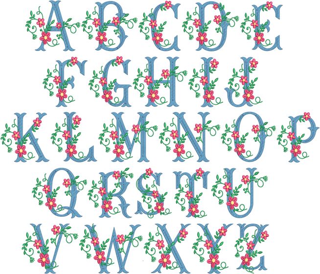Anastasia Monogram | Machine Embroidery Designs by JuJu