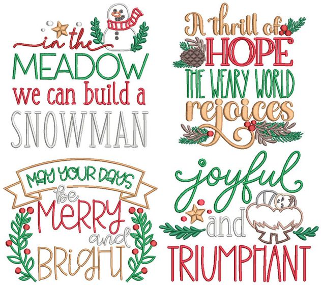 Christmas Lyrics 1 | Machine Embroidery Designs by JuJu