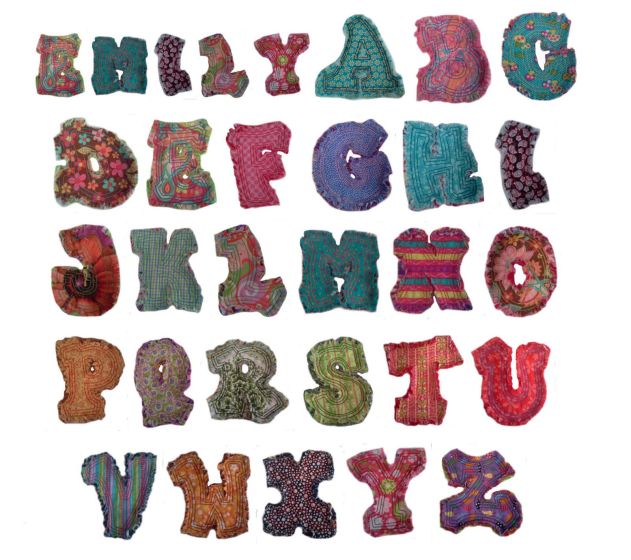 Raggedy Alphabet Applique Machine Embroidery Designs by JuJu 