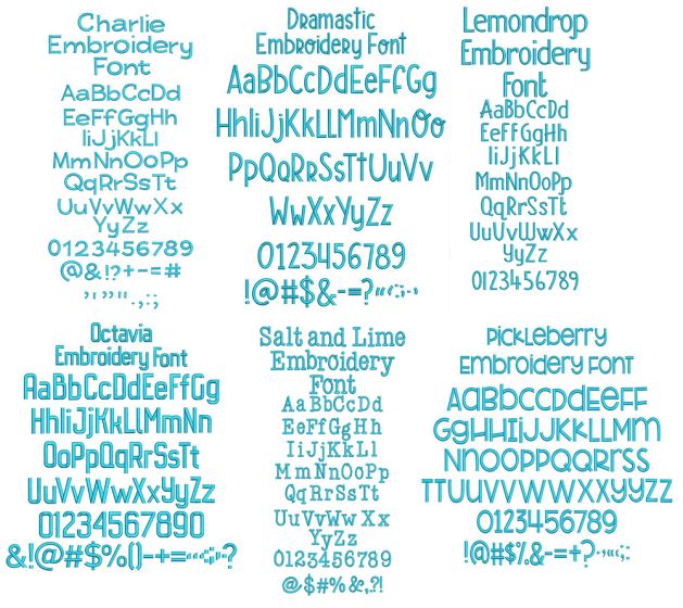 Quarter Inch Font Bundle 1 | Machine Embroidery Designs by JuJu