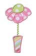 Flower Vase Applique with Rick Rack Trim | Machine Embroidery Designs by JuJu