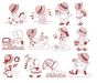 Summer Fun Sunbonnets Redwork Machine Embroidery Designs by JuJu