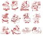 A Very Merry Sunbonnet Christmas Redwork Machine Embroidery Designs by JuJu