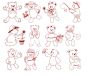 Fuzzy Teddy Bears Redwork Machine Embroidery Designs by JuJu