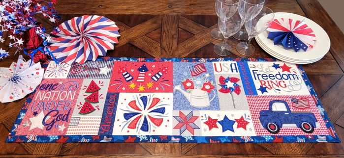 ITH Patriotic Table Runner | Machine Embroidery Designs by JuJu