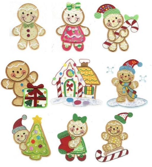 Merry Christmas Ginger Applique Machine Embroidery Designs by JuJu 