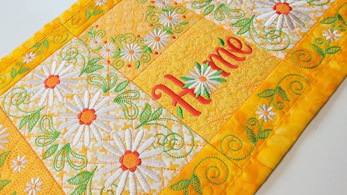 ITH Daisy Table Runner | Machine Embroidery Designs by JuJu