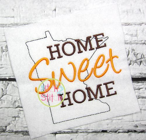 Home Sweet Home Minnesota Embroidery | Machine Embroidery Designs by JuJu