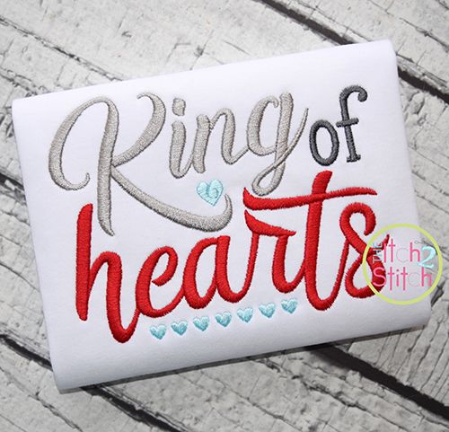 King of Hearts Embroidery | Machine Embroidery Designs by JuJu