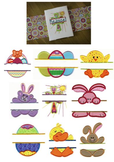 Easter Split Applique Machine Embroidery Designs by JuJu 