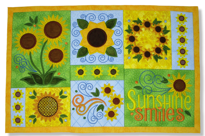 ITH Sunflower Placemat | Machine Embroidery Designs by JuJu