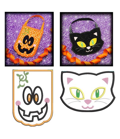 Halloween Treat Bags 2 | Machine Embroidery Designs by JuJu