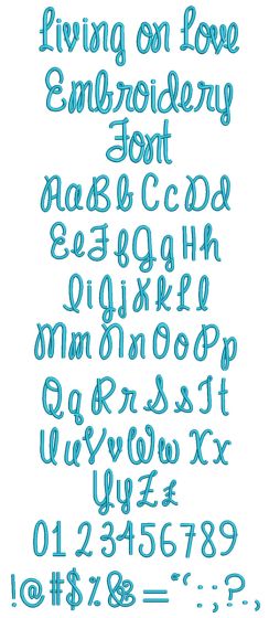 Living on Love Embroidery Font Machine Embroidery Designs by JuJu