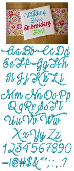 Wedding Bells Embroidery Font Machine Embroidery Designs by JuJu