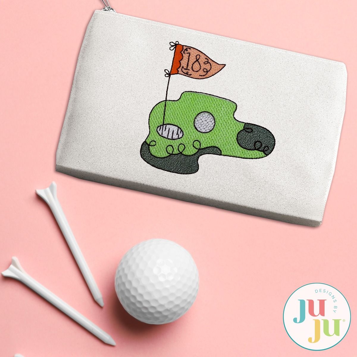 刺繍　絵　ゴルフ Golf Embroidery Set | Machine Embroidery Designs by JuJu