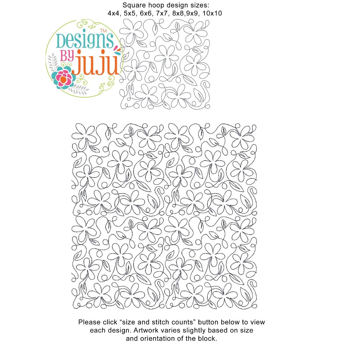 Flowers and Loops End-to-End Quilting | Machine Embroidery