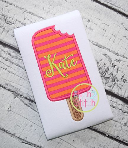 Popsicle Bite Applique | Machine Embroidery Designs by JuJu