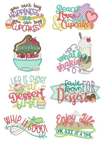 Sweet Kitchen Word Art Machine Embroidery Designs by JuJu
