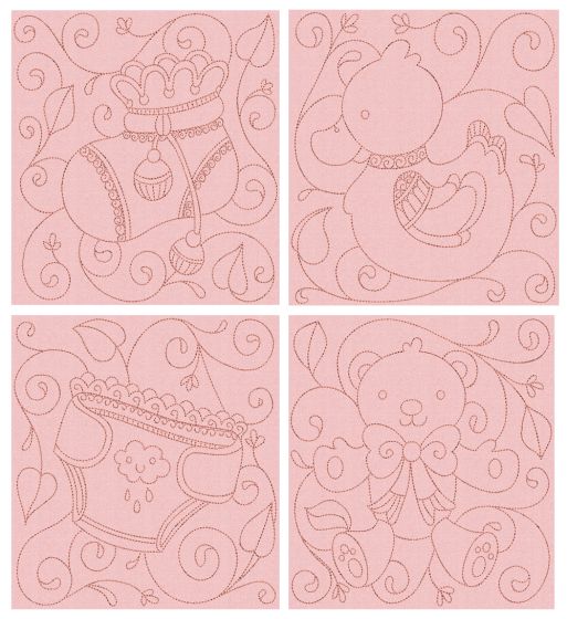 Nursery Quilt Blocks 3 Digital Machine Embroidery Designs by JuJu