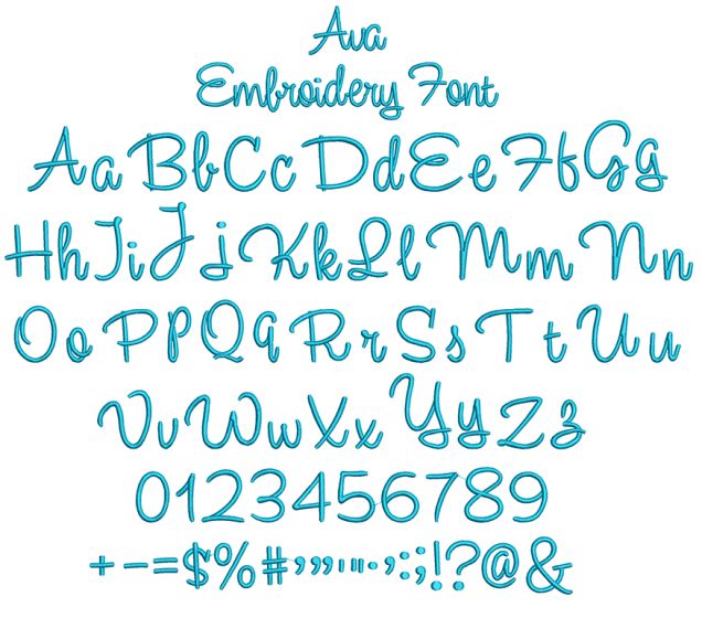 Ava Embroidery Font | Machine Embroidery Designs by JuJu