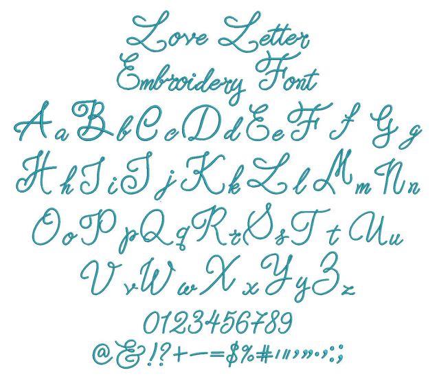 Love Letter Embroidery Font | Machine Embroidery Designs by JuJu