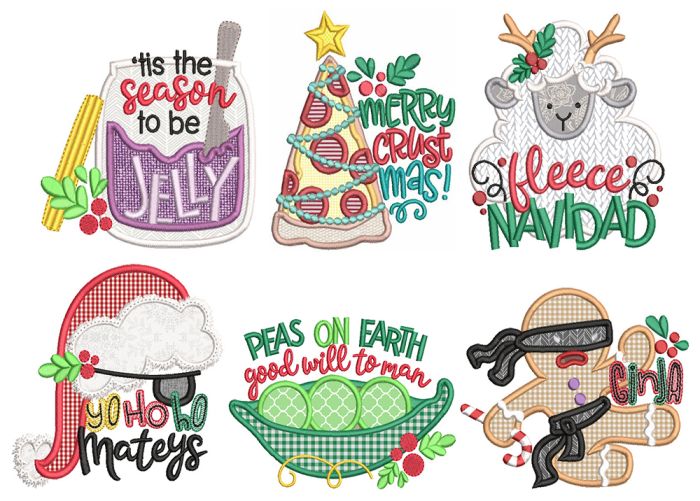 Funny Christmas Sayings Machine Embroidery Designs by JuJu
