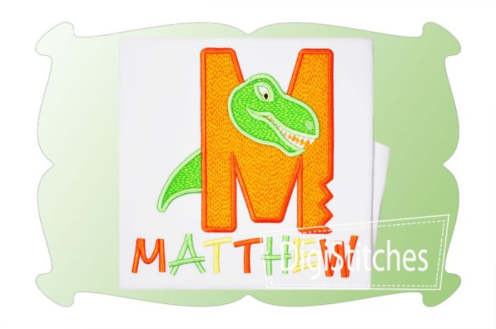 Dinosaur Bite Alphabet | Machine Embroidery Designs by JuJu
