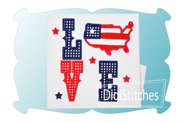 Love America Applique | Machine Embroidery Designs by JuJu