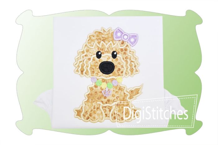 Mardis Gras Dog Girl Applique | Machine Embroidery Designs by JuJu